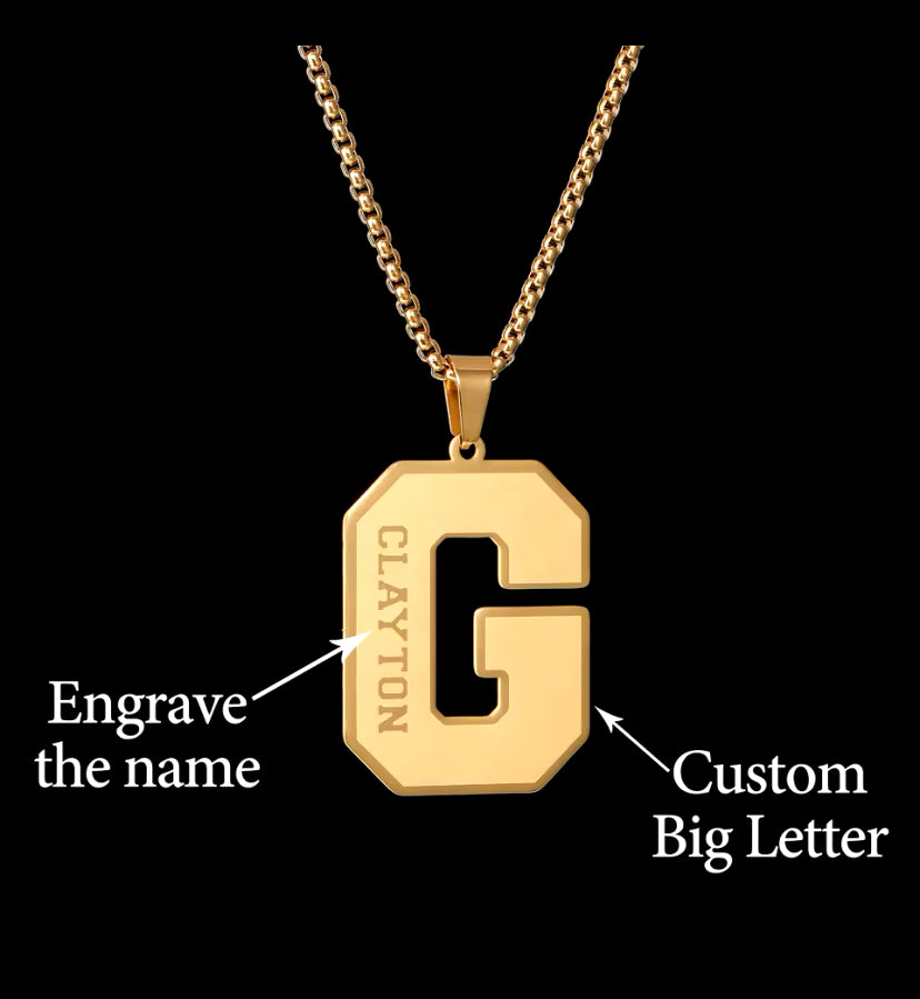 Personalized engraved initial necklace