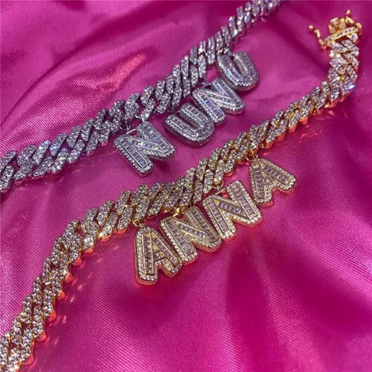 Cuban link letter necklace